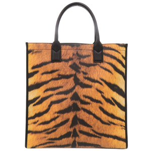美品 バーバリー タイガープリント 2WAY PVC/レザー オレンジ/ブラック トートバッグ 0456【中古】BURBERRY