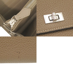 新品同様 ボナベンチュラ ベアトリーチェ ロングウォレット レザー エトープ 長財布 0462【中古】BONAVENTURA