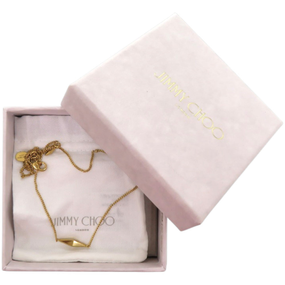 美品 ジミーチュウ ダイヤモンド ファイン チェーン DIAMONDFINECHAINMFQ 真鍮 ゴールド ネックレス 0485【中古】JIMMY CHOO