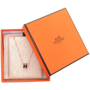 未使用品 エルメス ミニポップアッシュH メタル ブラック 黒 ネックレス 0487【中古】HERMES