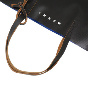 美品 マルニ バイカラー SHMQ0000A3 P2382 PVC 牛革 ブラック 黒 トートバッグ 0507【中古】MARNI