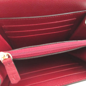 新品同様 カルティエ Cドゥカルティエ レザー ボルドー 紫 コンパクトウォレット 財布 0510【中古】Cartier