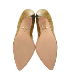 未使用 グッチ adidas アディダス コラボ 702221 サイズ36 GGクリスタル ブラウン ハイヒール パンプス 0532【中古】GUCCI