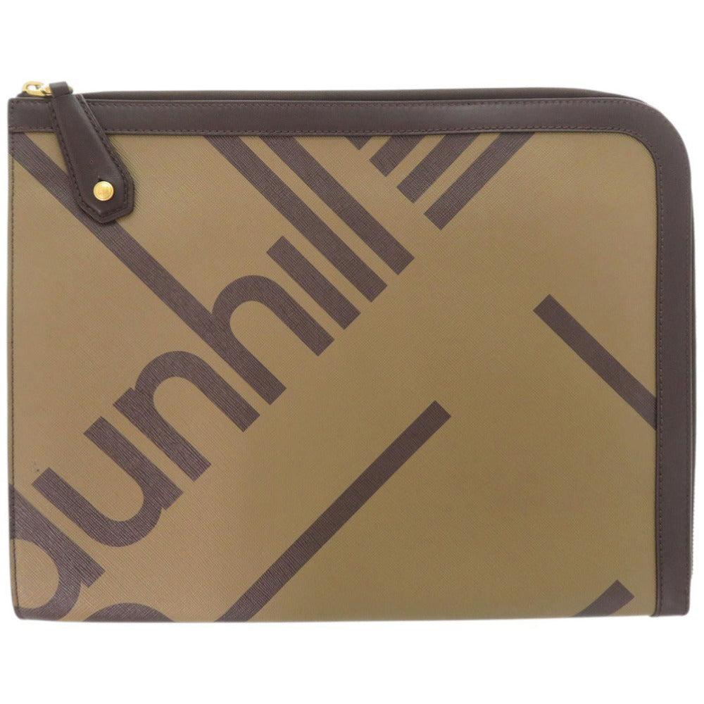 美品 ダンヒル ラゲッジキャンバス ジップフォリオ レザー ブラウン クラッチバッグ 茶 0536【中古】Dunhill メンズ