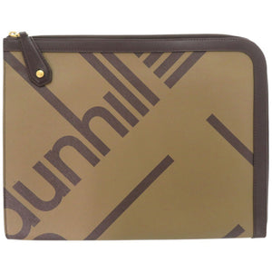 美品 ダンヒル ラゲッジキャンバス ジップフォリオ レザー ブラウン クラッチバッグ 茶 0536【中古】Dunhill メンズ