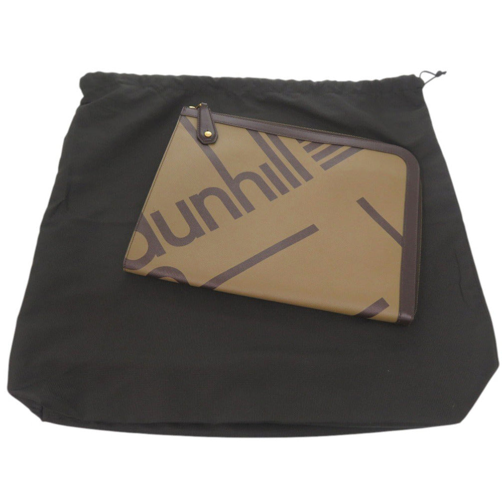 美品 ダンヒル ラゲッジキャンバス ジップフォリオ レザー ブラウン クラッチバッグ 茶 0536【中古】Dunhill メンズ
