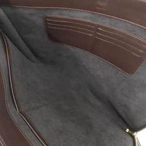 美品 ダンヒル ラゲッジキャンバス ジップフォリオ レザー ブラウン クラッチバッグ 茶 0536【中古】Dunhill メンズ