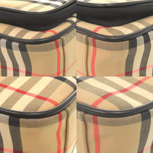 美品 バーバリー ヴィンテージノバチェック 8010152 シルバー金具 コットン レザー アーカイブベージュ ブラック レッド ショルダーバッグ ボディバッグ 0539【中古】BURBERRY メンズ