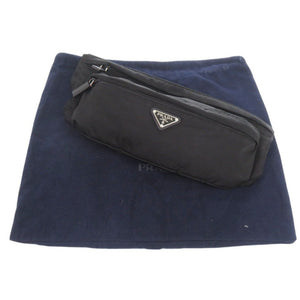 美品 プラダ ナイロン ブラック ボディバッグ ウエストバッグ 黒 0544【中古】PRADA