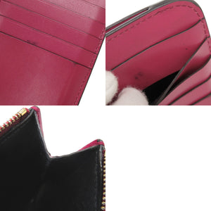 カルティエ ドゥーブルC ドゥ カルティエ レザー ピンク カードケース コインケース 0545【中古】CARTIER