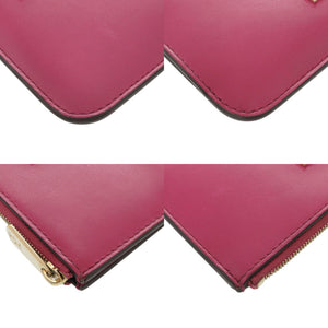 カルティエ ドゥーブルC ドゥ カルティエ レザー ピンク カードケース コインケース 0545【中古】CARTIER