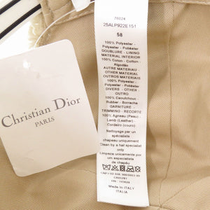 新品同様 クリスチャンディオール コットン ベージュ キャップ 帽子 0548【中古】Christian Dior