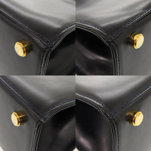 美品 サルヴァトーレフェラガモ ヴァラリボン レザー ネイビー 2WAY ハンドバッグ ショルダーバッグ 0568【中古】Salvatore Ferragamo