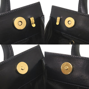 美品 サルヴァトーレフェラガモ ヴァラリボン レザー ネイビー 2WAY ハンドバッグ ショルダーバッグ 0568【中古】Salvatore Ferragamo