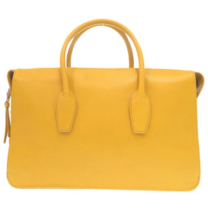 美品 トッズ ロゴ レザー イエロー 2WAY ハンドバッグ ショルダーバッグ 黄 0569【中古】TOD’S