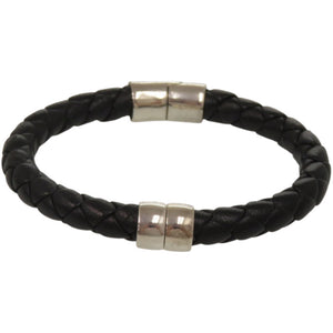 美品 ボッテガヴェネタ イントレチャート レザー シルバー925 ブラック 黒 ブレスレット 0577【中古】BOTTEGAVENETA