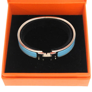 美品 エルメス クリックH クリッククラックPM メタル ライトブルー 水 バングル 0586【中古】HERMES