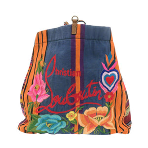 美品 クリスチャンルブタン メキシカバ 刺繍 キャンバス レッド 2way トートバッグ マルチカラー 0612【中古】Christian Louboutin