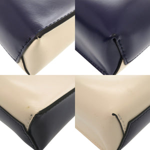 美品 マルニ Museo ミュゼオ ナノ レザー ネイビー ブラウン 2way ハンドバッグ 0618【中古】MARNI