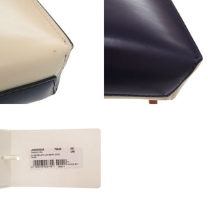 美品 マルニ Museo ミュゼオ ナノ レザー ネイビー ブラウン 2way ハンドバッグ 0618【中古】MARNI