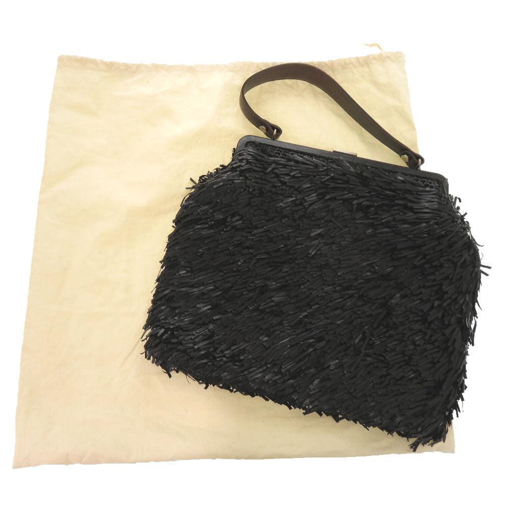 マルニ がま口 レザー ブラック ハンドバッグ トートバッグ 黒 0622【中古】MARNI