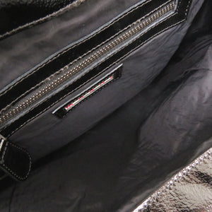 マルニ がま口 レザー ブラック ハンドバッグ トートバッグ 黒 0622【中古】MARNI