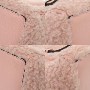 新品同様 ヴァレクストラ バケットバッグ マイクロ シアリング レザー ウール ピンク 2way ハンドバッグ 0623【中古】Valextra