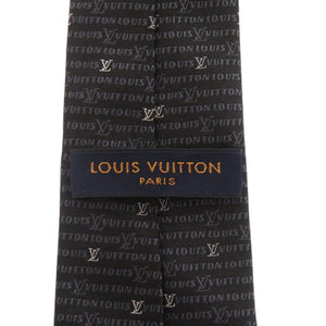 新品同様 ルイ ヴィトン M73633 総柄 シルク ブラック ネクタイ 黒 LV 0629【中古】LOUIS VUITTON