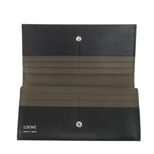 新品同様 ロエベ レザー ブラック 長財布 黒 0631【中古】LOEWE