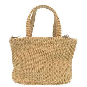 美品 ジミーチュウ ビーチ トート ウエスト ミニ ラフィア レザー ベージュ 2way ハンドバッグ 0634【中古】JIMMY CHOO