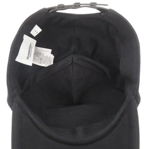 美品 バーバリー TBロゴ コットン/モダール ブラック 帽子 キャップ 黒 0649【中古】BURBERRY