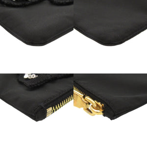 新品同様 プラダ ナイロン ベア ブラック ポーチ クマ 黒 0655【中古】PRADA