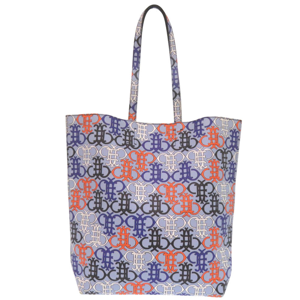 エミリオ プッチ トートバッグ レザー コーティングキャンバス ブルー オレンジ ブラック 0704【中古】Emilio Pucci