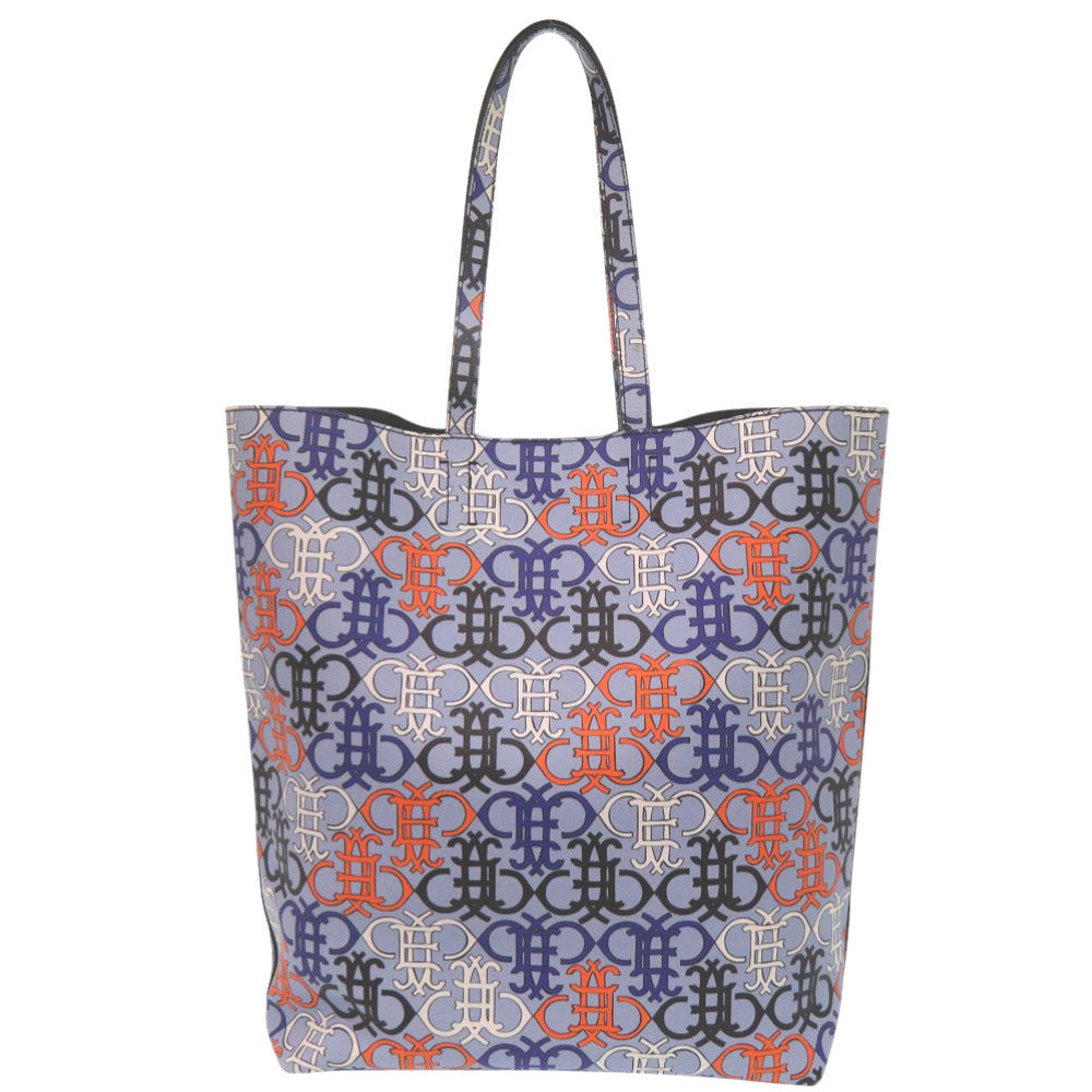 エミリオ プッチ トートバッグ レザー コーティングキャンバス ブルー オレンジ ブラック 0704【中古】Emilio Pucci