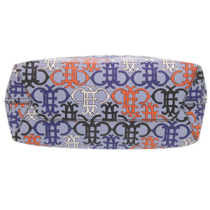 エミリオ プッチ トートバッグ レザー コーティングキャンバス ブルー オレンジ ブラック 0704【中古】Emilio Pucci