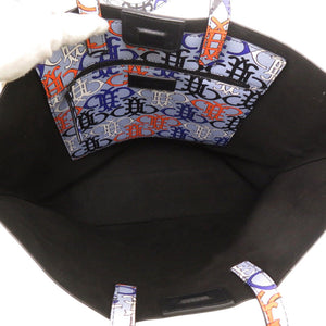 エミリオ プッチ トートバッグ レザー コーティングキャンバス ブルー オレンジ ブラック 0704【中古】Emilio Pucci