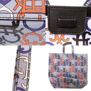 エミリオ プッチ トートバッグ レザー コーティングキャンバス ブルー オレンジ ブラック 0704【中古】Emilio Pucci