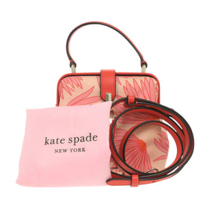 美品 ケイトスペード PXRUB217 フラワー柄 ナイロン レザー オレンジ 2way ハンドバッグ 0705【中古】Kate Spade
