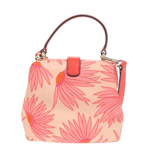 美品 ケイトスペード PXRUB217 フラワー柄 ナイロン レザー オレンジ 2way ハンドバッグ 0705【中古】Kate Spade