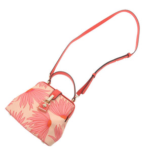 美品 ケイトスペード PXRUB217 フラワー柄 ナイロン レザー オレンジ 2way ハンドバッグ 0705【中古】Kate Spade