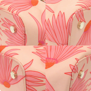 美品 ケイトスペード PXRUB217 フラワー柄 ナイロン レザー オレンジ 2way ハンドバッグ 0705【中古】Kate Spade