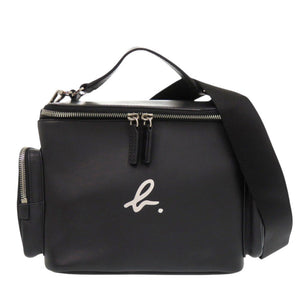 美品 アニエスベー ヴァニティ レザー ブラック 2way ショルダーバッグ 黒 0713【中古】agnes b.