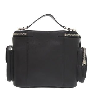美品 アニエスベー ヴァニティ レザー ブラック 2way ショルダーバッグ 黒 0713【中古】agnes b.