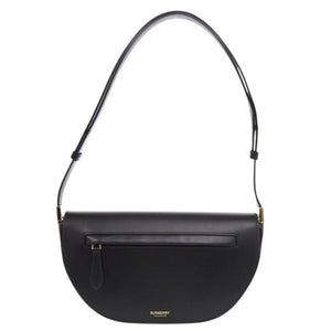 美品 バーバリー オリンピア レザー ブラック ショルダーバッグ 黒 0714【中古】BURBERRY