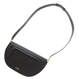 美品 バーバリー オリンピア レザー ブラック ショルダーバッグ 黒 0714【中古】BURBERRY