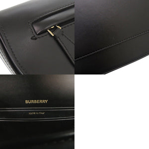 美品 バーバリー オリンピア レザー ブラック ショルダーバッグ 黒 0714【中古】BURBERRY