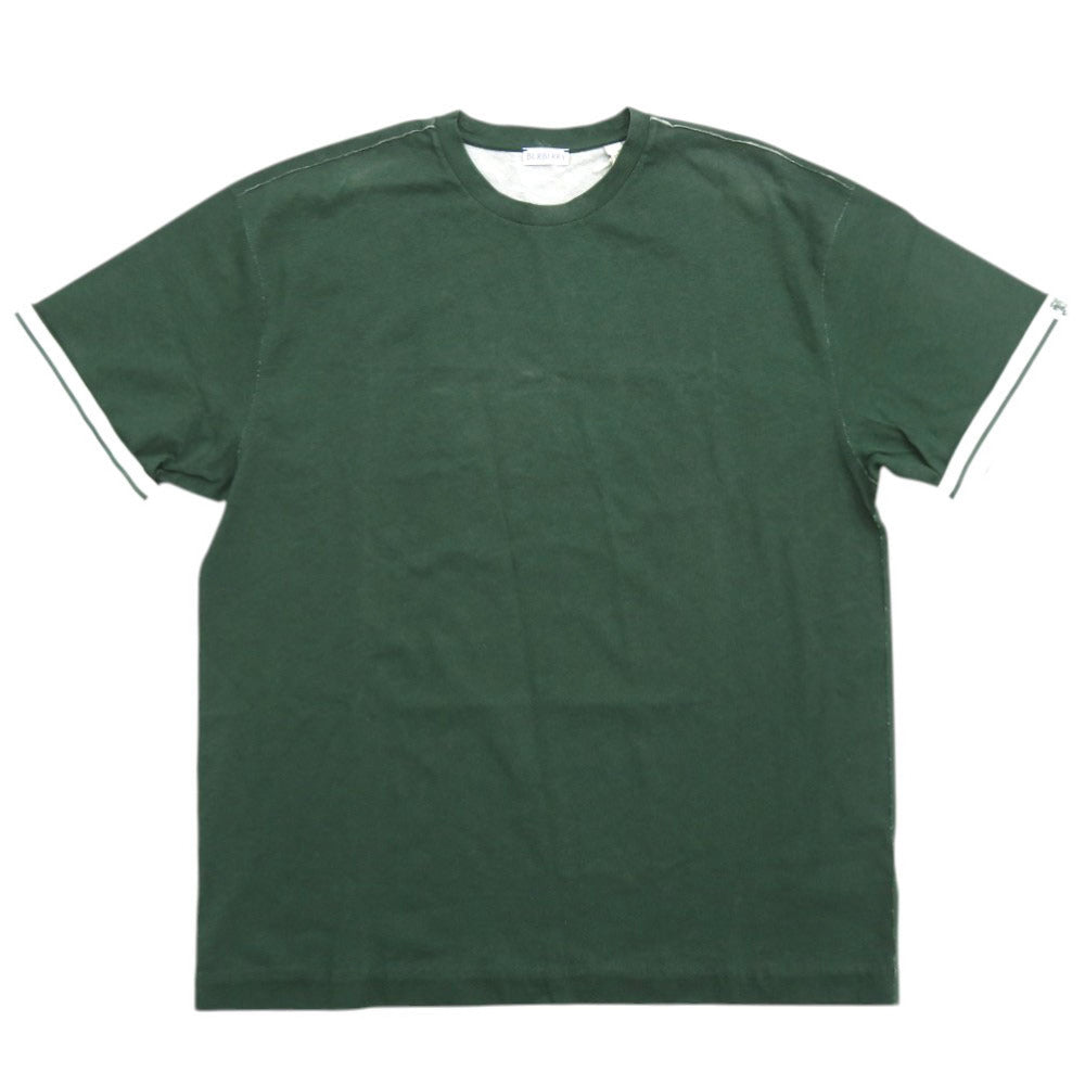 未使用品 バーバリー サイズM コットン グリーン 半袖Tシャツ 緑 0720【中古】BURBERRY メンズ