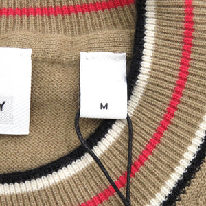 未使用品 バーバリー TBロゴ刺繍 サイズM カシミヤ ベージュ セーター ニット 長袖 0721【中古】BURBERRY