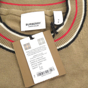 新品同様 バーバリー TBロゴ刺繍 カシミヤ サイズS キャメル セーター ニット 0722【中古】BURBERRY