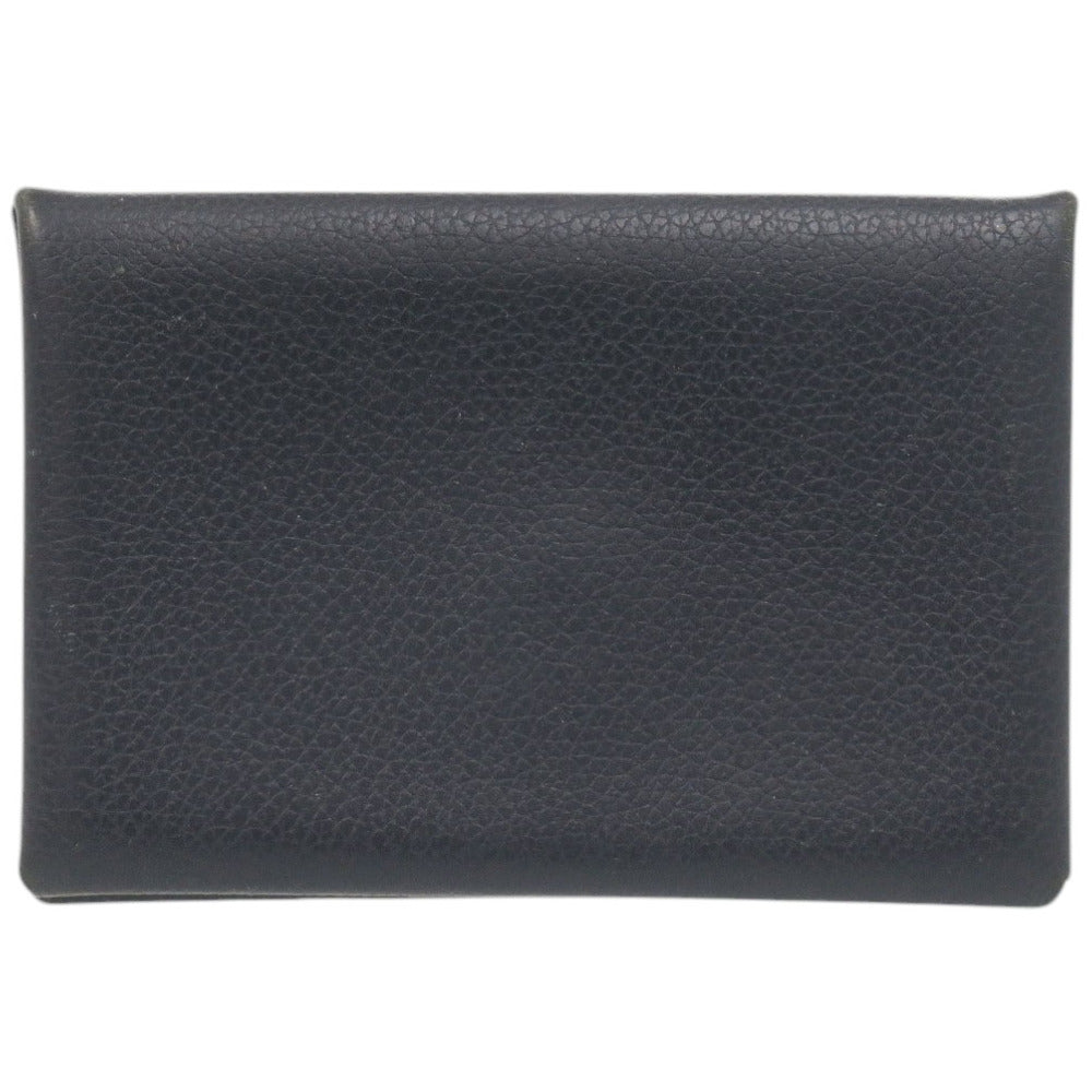 エルメス カルヴィ エバーカラー ブルーニュイ シルバー金具 Y刻印(2020年製) カードケース 財布 0730【中古】HERMES